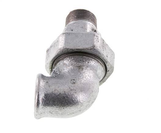 90deg Angled Connector 3/4'' Male R x Female Rp Cast Iron Conical Seal 25bar (351.25psi)