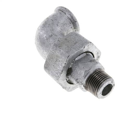 90deg Angled Connector 3/8'' Male R x Female Rp Cast Iron Conical Seal 25bar (351.25psi)