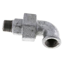 90deg Angled Connector 3/8'' Male R x Female Rp Cast Iron Conical Seal 25bar (351.25psi)