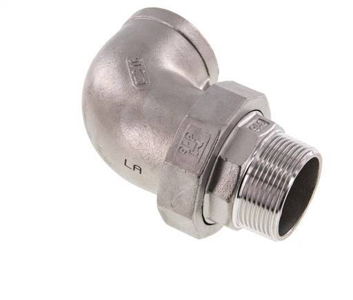 90deg Angled Connector 1 1/2'' Male R x Female Rp Stainless Steel Conical Seal 16bar (224.8psi)