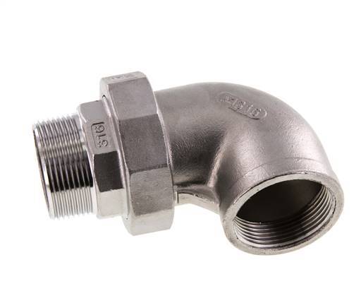 90deg Angled Connector 1 1/2'' Male R x Female Rp Stainless Steel Conical Seal 16bar (224.8psi)