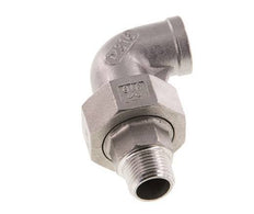 90deg Angled Connector 3/8'' Male R x Female Rp Stainless Steel Conical Seal 16bar (224.8psi)
