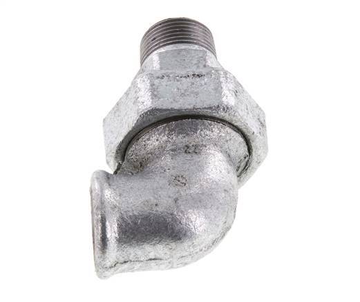 90deg Angled Union Connector 3/4'' Male R x Female Rp Cast Iron Flat Seal Centellen 25bar (351.25psi)
