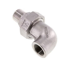 90deg Angled Union Connector 1/2'' Male R x Female Rp Stainless Steel Flat Seal PTFE 16bar (224.8psi)