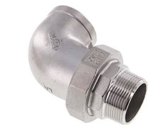 90deg Angled Union Connector 1 1/4'' Male R x Female Rp Stainless Steel Flat Seal PTFE 16bar (224.8psi)