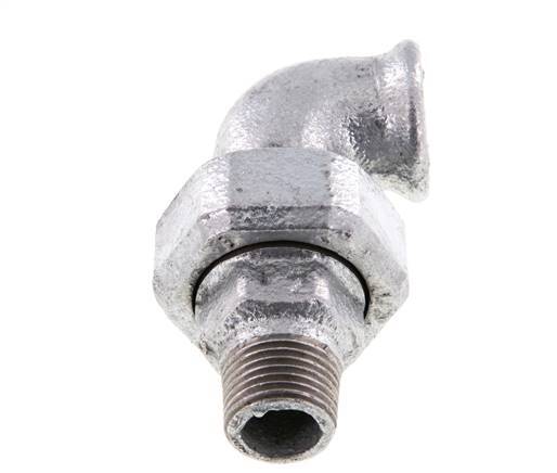 90deg Angled Union Connector 1/2'' Male R x Female Rp Cast Iron Flat Seal Centellen 25bar (351.25psi)