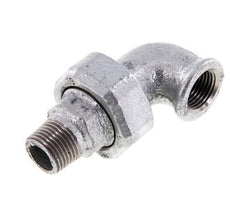 90deg Angled Union Connector 1/2'' Male R x Female Rp Cast Iron Flat Seal Centellen 25bar (351.25psi)
