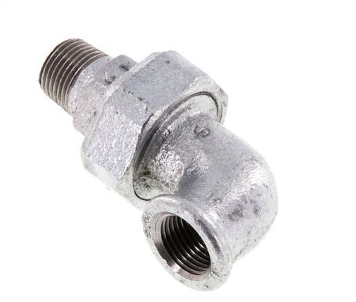 90deg Angled Union Connector 1/2'' Male R x Female Rp Cast Iron Flat Seal Centellen 25bar (351.25psi)