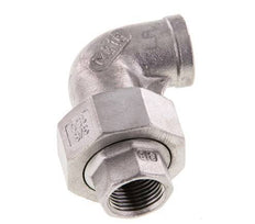 90deg Union Connector Rp3/8'' Female Stainless Steel Conical Seal 16bar (224.8psi)