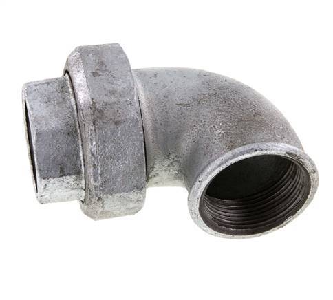 90deg Union Connector Rp1 1/2'' Female Cast Iron Conical Seal 25bar (351.25psi)