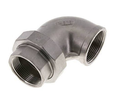 90deg Angled Union Connector Rp1 1/2'' Female Stainless Steel Flat Seal PTFE 16bar (224.8psi)