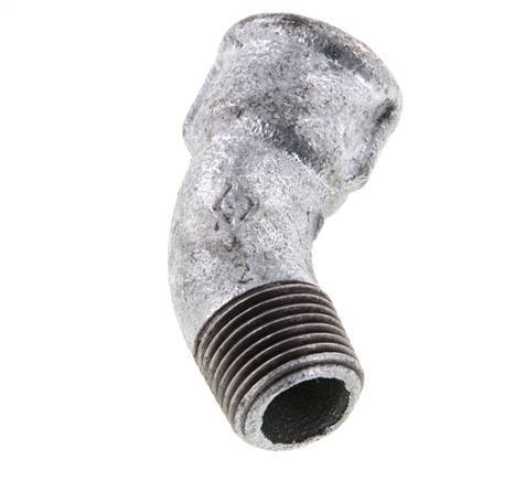 Elbow Fitting 45deg R1/2'' Male x Rp1/2'' Female Cast Iron 25bar (351.25psi) [2 Pieces]