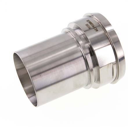DIN 11851 Sanitary (Dairy) Fitting 100mm Cone x 3 inch (75 mm) Hose Pillar Stainless Steel Safety Collar