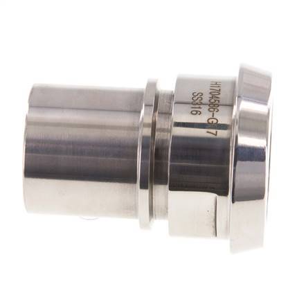 DIN 11851 Sanitary (Dairy) Fitting 56mm Cone x 1 1/2 inch (38 mm) Hose Pillar Stainless Steel Safety Collar