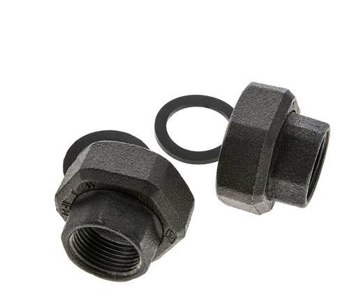 Pump Fitting Rp1'' x G 1 1/2 inch Cast Iron Flat Seal NBR 20bar (281.0psi)