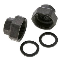 Pump Fitting Rp1'' x G 1 1/2 inch Cast Iron Flat Seal NBR 20bar (281.0psi)