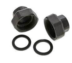 Pump Fitting Rp1'' x G 1 1/2 inch Cast Iron Flat Seal NBR 20bar (281.0psi)