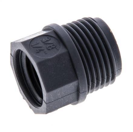 Reducing Ring G1/4'' Female x G3/8'' Male Polypropylene (pp) 10bar (140.5psi) FDA 17mm Hex [2 Pieces]