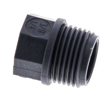 Reducing Ring G1/4'' Female x G3/8'' Male Polypropylene (pp) 10bar (140.5psi) FDA 17mm Hex [2 Pieces]