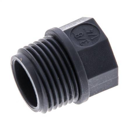 Reducing Ring G1/4'' Female x G3/8'' Male Polypropylene (pp) 10bar (140.5psi) FDA 17mm Hex [2 Pieces]