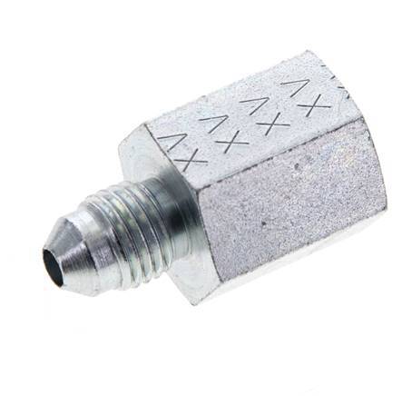 JIC Reducing Nipple G1/4'' Female x UNF 7/16''-20 Male Steel 310bar (4355.5psi) [2 Pieces]