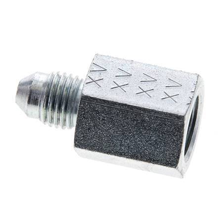 JIC Reducing Nipple G1/4'' Female x UNF 7/16''-20 Male Steel 310bar (4355.5psi) [2 Pieces]