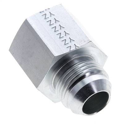 JIC Reducing Nipple UN 1-1/16''-12 Male x 3/4'' NPT Female Steel 170bar (2388.5psi)