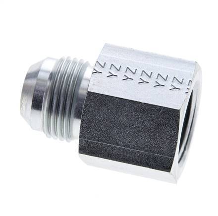JIC Reducing Nipple UN 1-1/16''-12 Male x 3/4'' NPT Female Steel 170bar (2388.5psi)