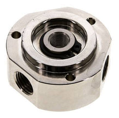 3-Way Rotary Joint 1/8'' x 1/4'' x3/8'' Nickel-plated Brass FKM 12bar (168.6psi)