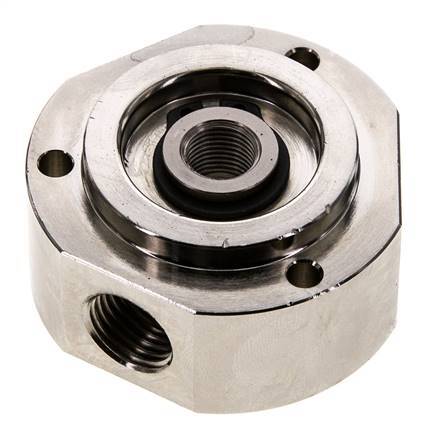 3-Way Rotary Joint 1/8'' x 1/4'' x3/8'' Nickel-plated Brass FKM 12bar (168.6psi)