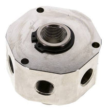 6-Way Rotary Joint 3/8'' x 1/2'' x3/4'' Nickel-plated Brass NBR 12bar (168.6psi)