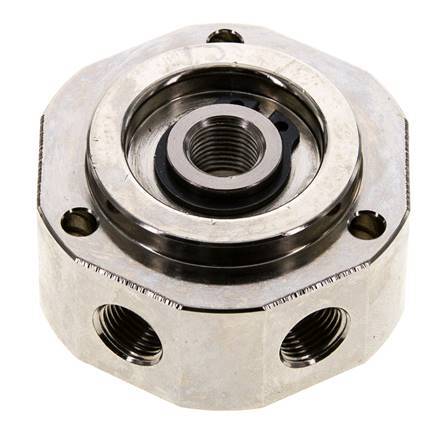 6-Way Rotary Joint 1/8'' x3/8'' Nickel-plated Brass PUR 12bar (168.6psi)