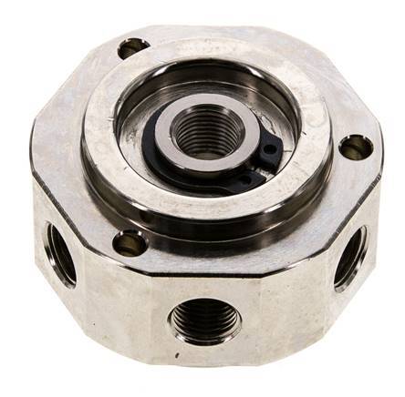 6-Way Rotary Joint 1/8'' x3/8'' Nickel-plated Brass PUR 12bar (168.6psi)