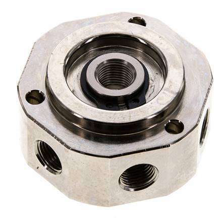 6-Way Rotary Joint 1/8'' x3/8'' Nickel-plated Brass PUR 12bar (168.6psi)