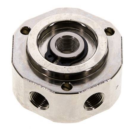6-Way Rotary Joint 1/8'' x3/8'' Nickel-plated Brass PUR 12bar (168.6psi)
