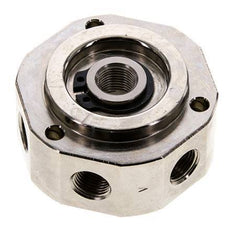 6-Way Rotary Joint 1/8'' x3/8'' Nickel-plated Brass PUR 12bar (168.6psi)