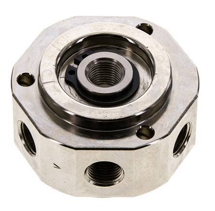 6-Way Rotary Joint 1/8'' x3/8'' Nickel-plated Brass PUR 12bar (168.6psi)