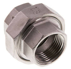 Union Straight Connector Rp1'' Female Stainless Steel Flat Seal PTFE 16bar (224.8psi)