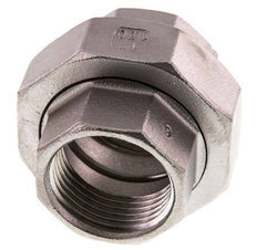 Union Straight Connector Rp1'' Female Stainless Steel Flat Seal PTFE 16bar (224.8psi)