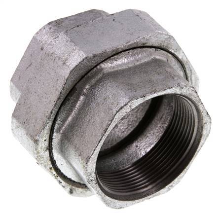 Union Straight Connector Rp2'' Female Cast Iron Flat Seal 25bar (351.25psi)