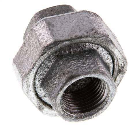 Union Straight Connector Rp1/2'' Female Cast Iron Flat Seal 25bar (351.25psi)