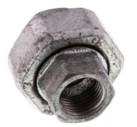 Union Straight Connector Rp1/2'' Female Cast Iron Flat Seal 25bar (351.25psi)
