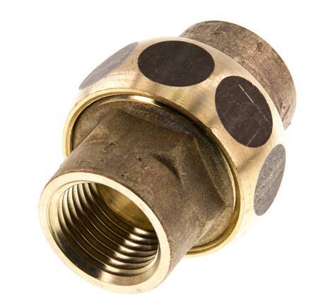 Union Straight Connector Rp1/2'' Female Brass Flat Seal Centellen 16bar (224.8psi)