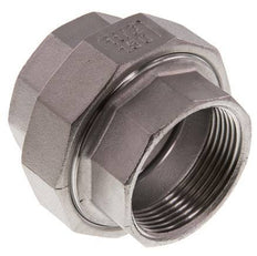 Union Straight Connector Rp1 1/2'' Female Stainless Steel Flat Seal PTFE 16bar (224.8psi)