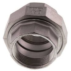 Union Straight Connector Rp1 1/2'' Female Stainless Steel Flat Seal PTFE 16bar (224.8psi)