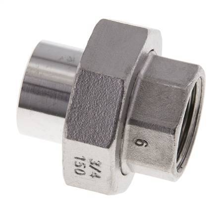 Union Straight Connector Rp3/4'' Female x 26.9mm Weld End Stainless Steel Conical Seal 16bar (224.8psi)