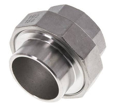 Union Straight Connector Rp1 1/2'' Female x 48.3mm Weld End Stainless Steel Flat Seal PTFE 150bar (2107.5psi)