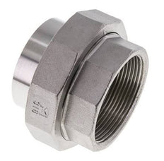 Union Straight Connector Rp2'' Female x 60.3mm Weld End Stainless Steel Flat Seal PTFE 150bar (2107.5psi)