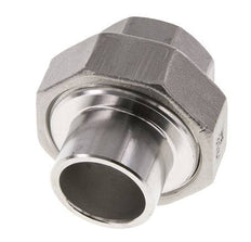 Union Straight Connector Rp3/8'' Female x 17.2mm Weld End Stainless Steel Flat Seal PTFE 150bar (2107.5psi)