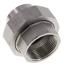 Union Straight Connector Rp1 1/4'' Female x 42.4mm Weld End Stainless Steel Flat Seal PTFE 150bar (2107.5psi)